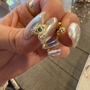 Single Gold Over 925 Silver Earring